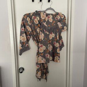 ✨ Flora Nikrooz 3-Piece Floral Pajama Set + Robe – Small